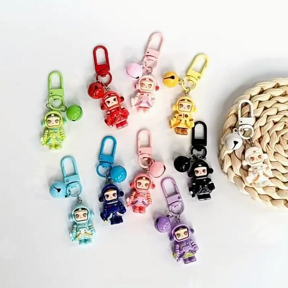 Skull Panda Phone Charm Keychain - Pink - Picture 2 of 3